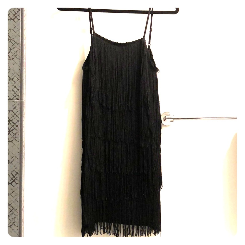 Black fringe dress
